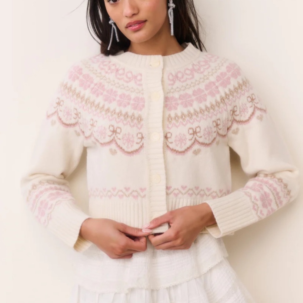Loveshackfancy Shante Fair Isle cardigan